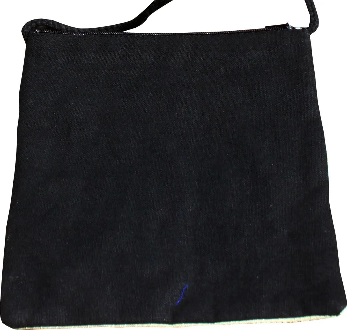 Full Funk Mid Size Thai Silk Shoulder Pouch Bag, 6x7inch, Flax Yellow