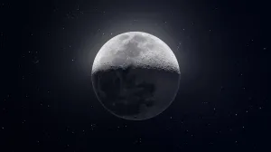 Full Moon and Stars Canvas Wall Art