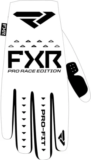 FXR Pro-Fit Air MX Glove White/Black Slip-On Cuff Design Lightweight Ventilated - Large