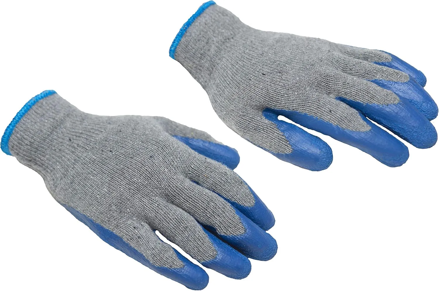 G & F Products - 3100M-10 120 Pairs Medium Rubber Latex Double Coated Work Gloves for Construction, gardening gloves, heavy duty Cotton Blend Blue