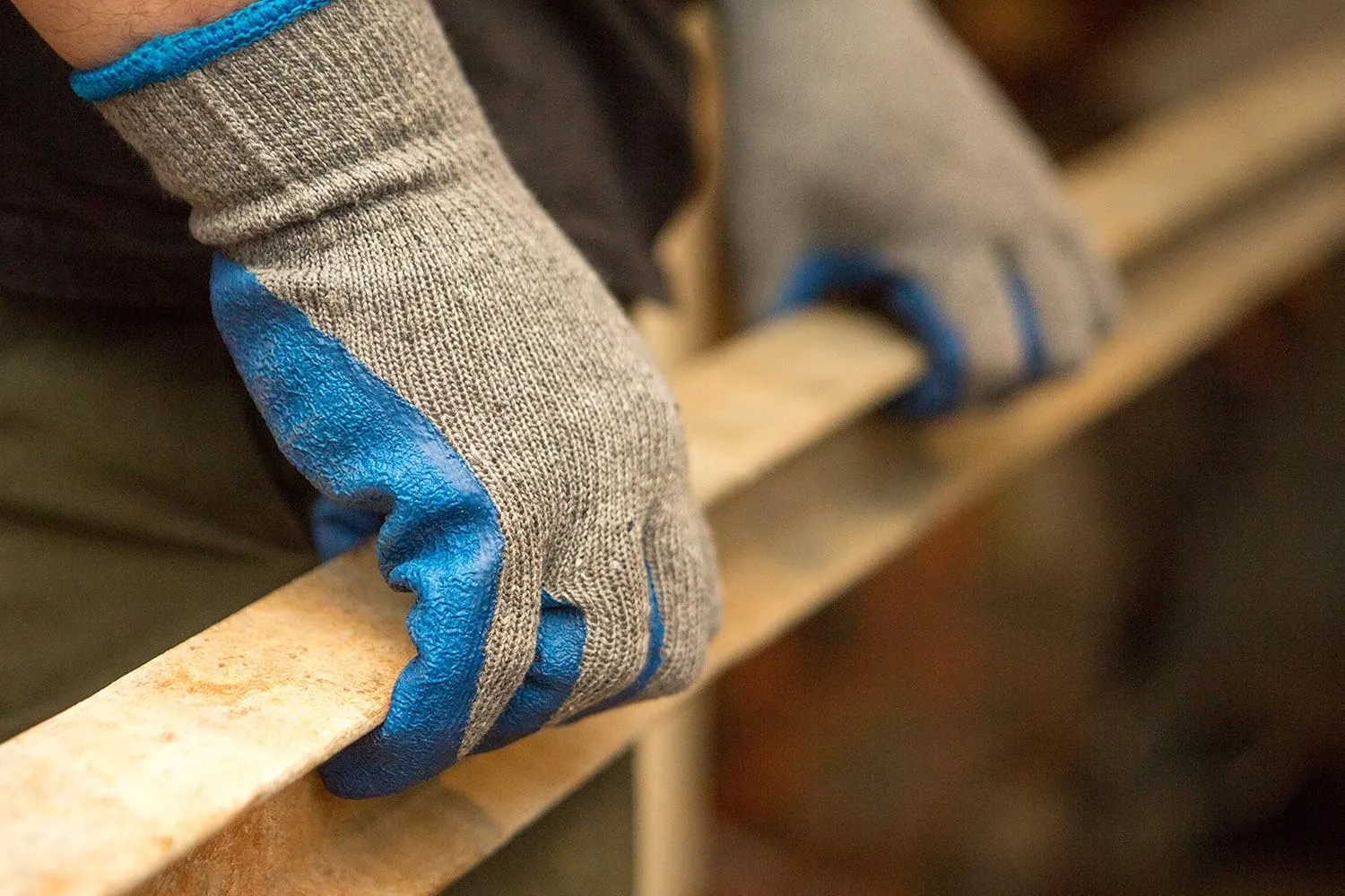 G & F Products - 3100M-10 120 Pairs Medium Rubber Latex Double Coated Work Gloves for Construction, gardening gloves, heavy duty Cotton Blend Blue