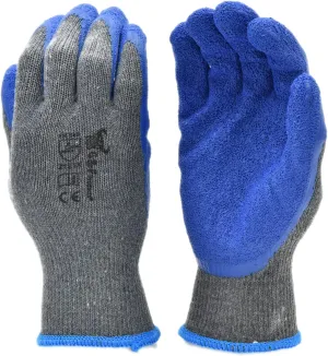 G & F Products - 3100M-10 120 Pairs Medium Rubber Latex Double Coated Work Gloves for Construction, gardening gloves, heavy duty Cotton Blend Blue