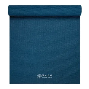 Gaiam Essentials Premium Yoga Mat with Carrier Sling, Navy, 72"L x 24"W x 1/4 Inch Thick