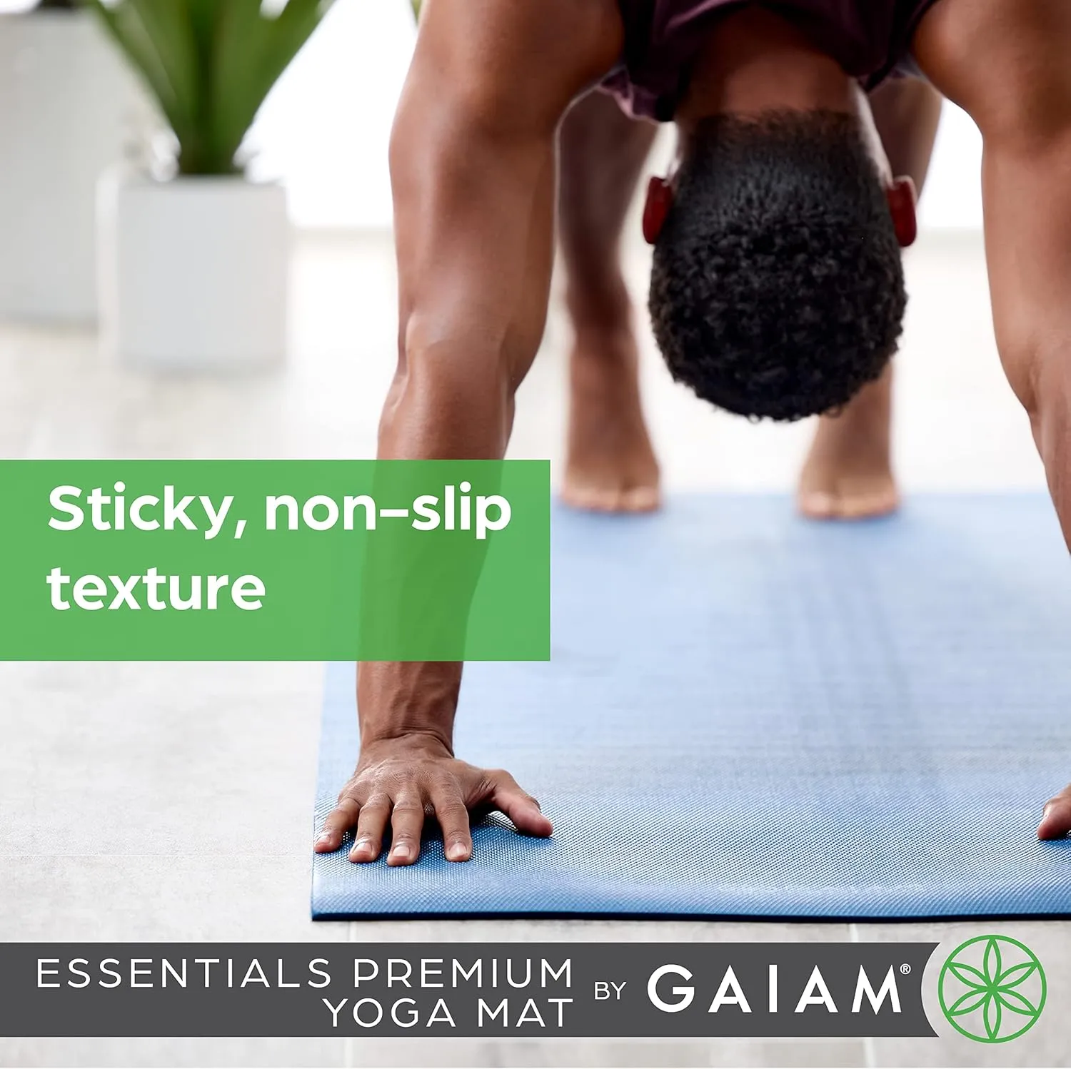 Gaiam Essentials Premium Yoga Mat with Yoga Mat Carrier Sling (72"L x 24"W x 1/4 Inch Thick)