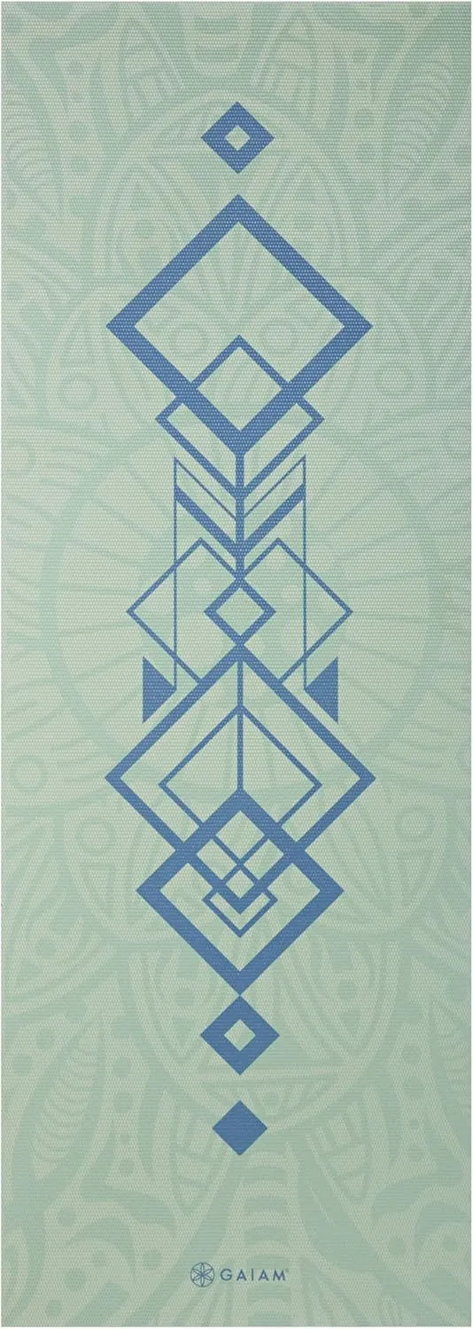 Gaiam Print Yoga Mat, Non Slip Exercise & Fitness Mat for All Types of Yoga, Pilates & Floor Exercises
