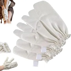 Garshana Gloves Raw Silk Massage Gloves, Silk Exfoliating Shower Gloves, Raw Silk Gloves Garshana, Deep Body Scrub Mitts for Face, Body, and Hands (3Pcs)