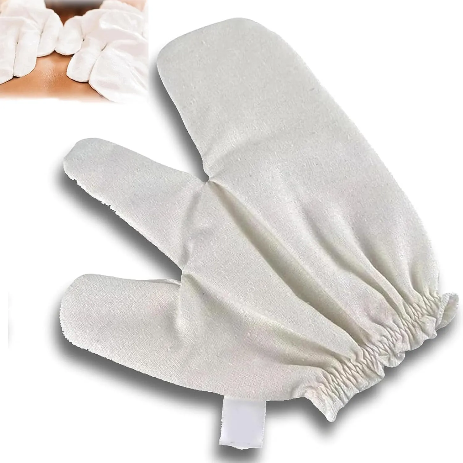 Garshana Gloves,Raw Silk Massage Gloves,Exfoliating Bath Scrubbing Glove,Dry Skin Brushing,with Elastic Wrist Strap,Improve Skin Condition,Fit Hand