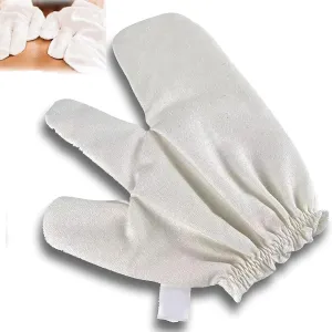 Garshana Gloves,Raw Silk Massage Gloves,Exfoliating Bath Scrubbing Glove,Dry Skin Brushing,with Elastic Wrist Strap,Improve Skin Condition,Fit Hand