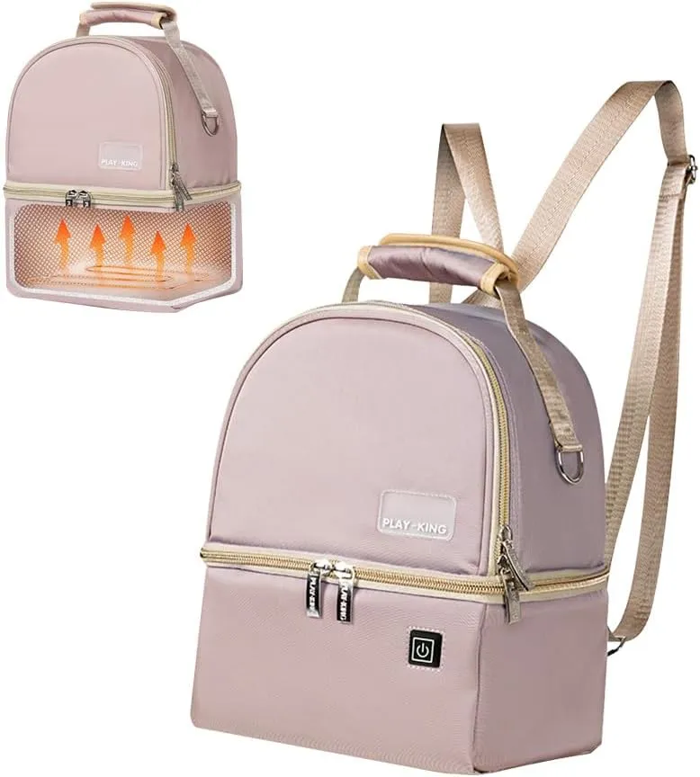 Geerlaqaly unisex lunch bag, double-layer removable middle layer lunch bag, USB heating, suitable for travel, breastfeeding mothers, day care, work, picnic,pink