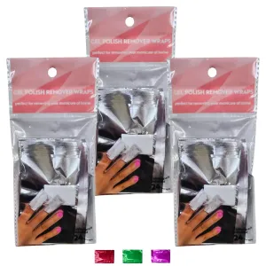 Gel Nail Polish Remover Foil Wraps 3 Pack, Aluminum Foil Nail Wraps with Pre-Attached Cotton Pads for Quick, Mess-Free Gel Soak Off and Nail Glue Removal with Snoep in Beperkte Oplage