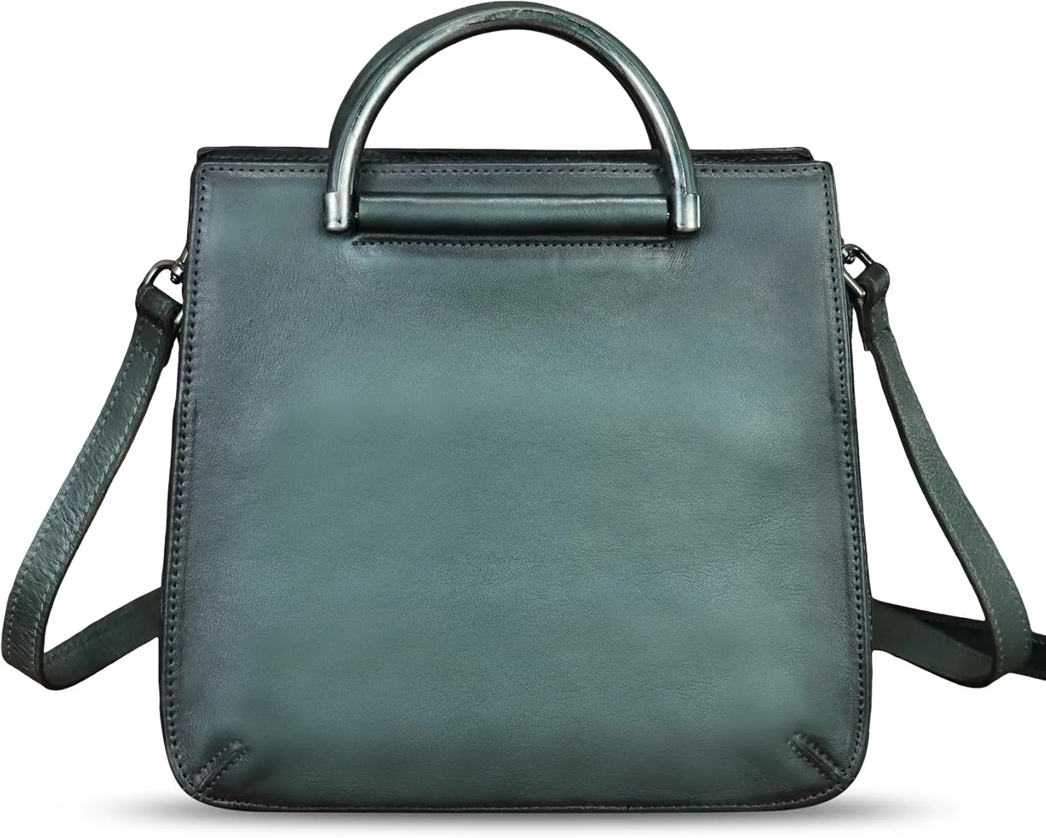 Genuine Leather Satchel for Women Hand Painted Leather Handbag Top Handle Bags Handmade Purse Crossbody Bag Purse