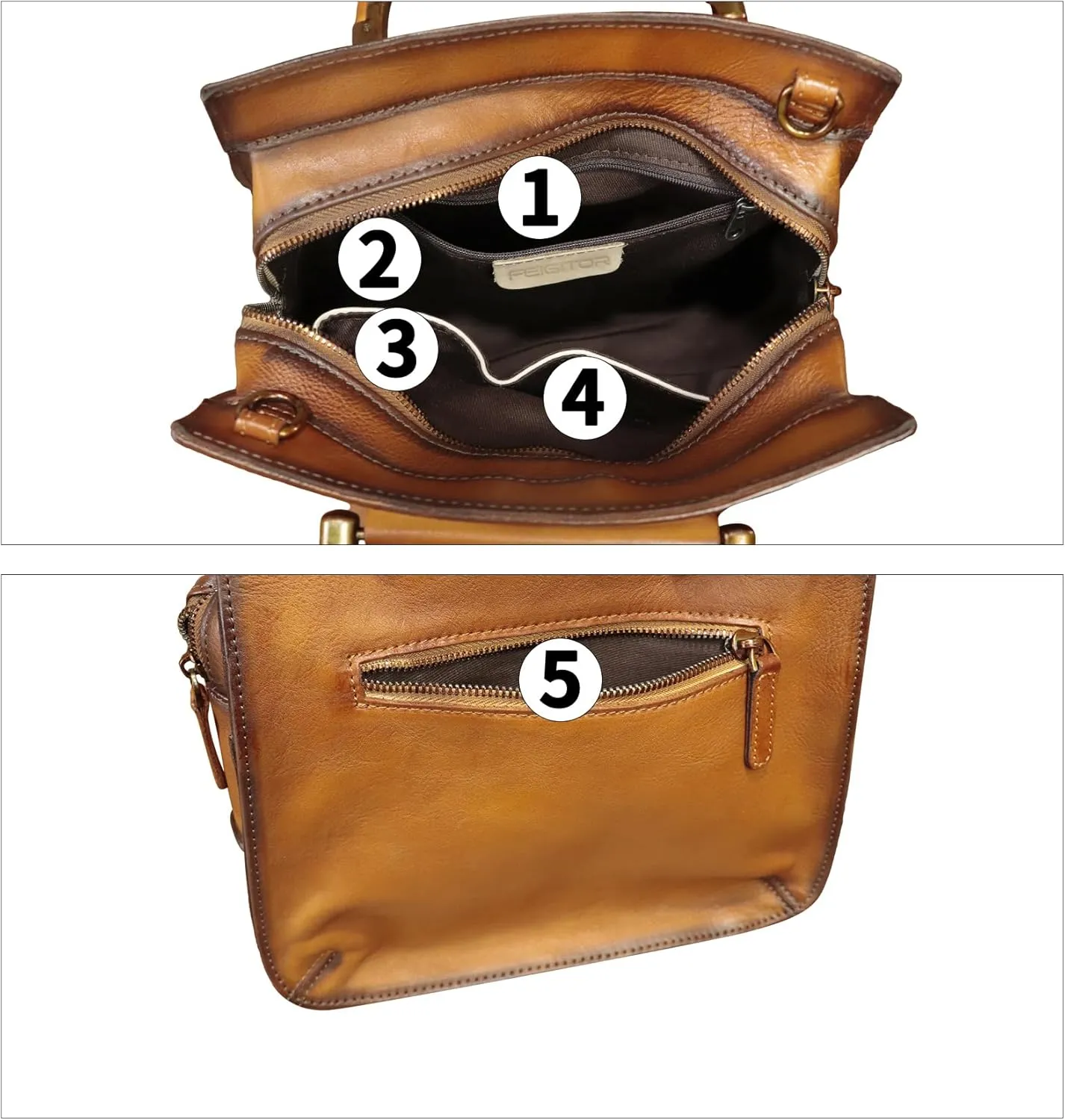 Genuine Leather Satchel for Women Hand Painted Leather Handbag Top Handle Bags Handmade Purse Crossbody Bag Purse