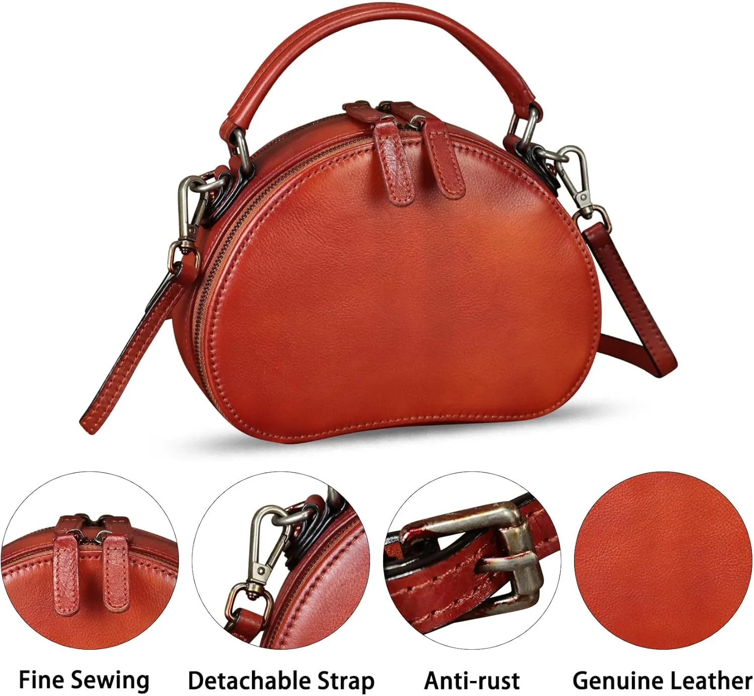 Genuine Leather Small Purses for Women Crossbody Bag Vintage Handmade Phone Bags with Strap