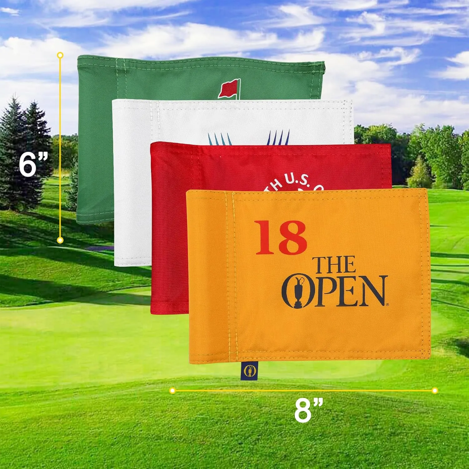 Golf Flag Mini, 8x6 Inch, Dual-Layer Silk-Printed, Fade-Resistant 420D Nylon, Tube Insert, Ideal for Backyard Practice Putting Green