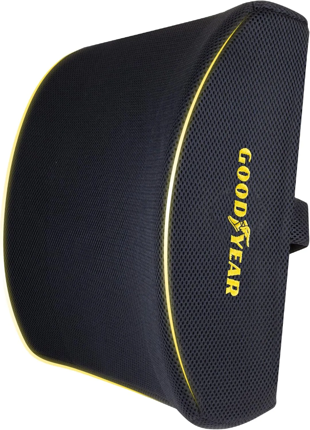 Goodyear Pure Memory Lumbar Support Pillow – Premium Memory Foam Back Support Cushion for Office Chair, Car Seat & Recliner – Ergonomic Lower Back Relief, Breathable Mesh Cover, Adjustable Strap
