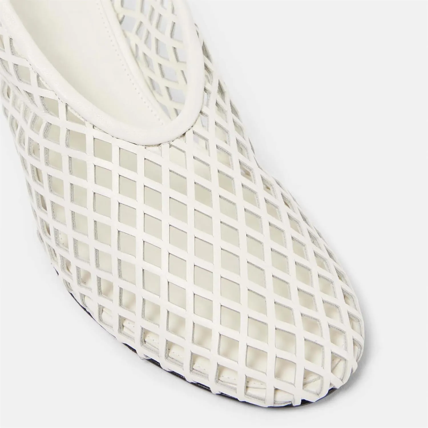 Goolita Perforated Mesh Slingback Heels For Women, Closed Round Toe Kitten Heels Pumps Elastic Slip On Dress Pumps Shoes