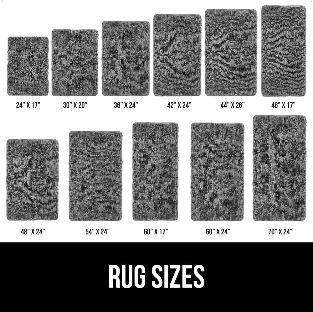 GORILLA GRIP Bath Rug Mat 30x20, Thick Soft Absorbent Chenille, Quick Dry Microfiber Mats, Rubber Backing Machine Washable Shower Floor Rugs, Bathmat Runner, Bathroom Home Decor Accessories, Grey