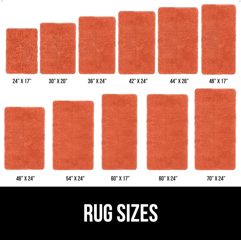 GORILLA GRIP Bath Rug Mat, Thick Soft Absorbent Chenille, Quick Dry Microfiber Mats, Rubber Backing Machine Washable Shower Floor Rugs, Bathmat Runner, Bathroom Home Decor Accessories, 24x17, Coral