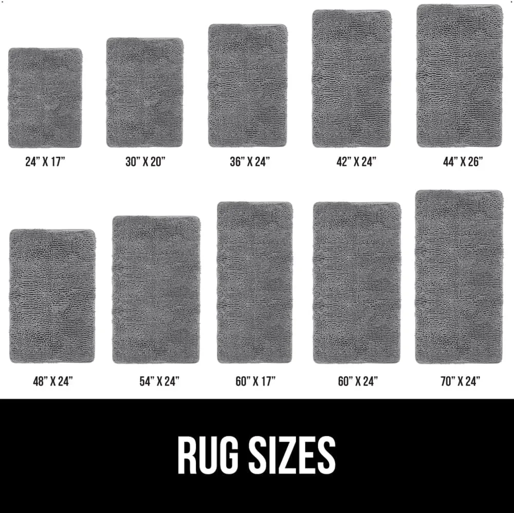 GORILLA GRIP Bath Rug Mat, Thick Soft Absorbent Chenille, Quick Dry Microfiber Mats, Rubber Backing Machine Washable Shower Floor Rugs, Bathmat Runner, Bathroom Home Decor Accessories, 30x18, Gray