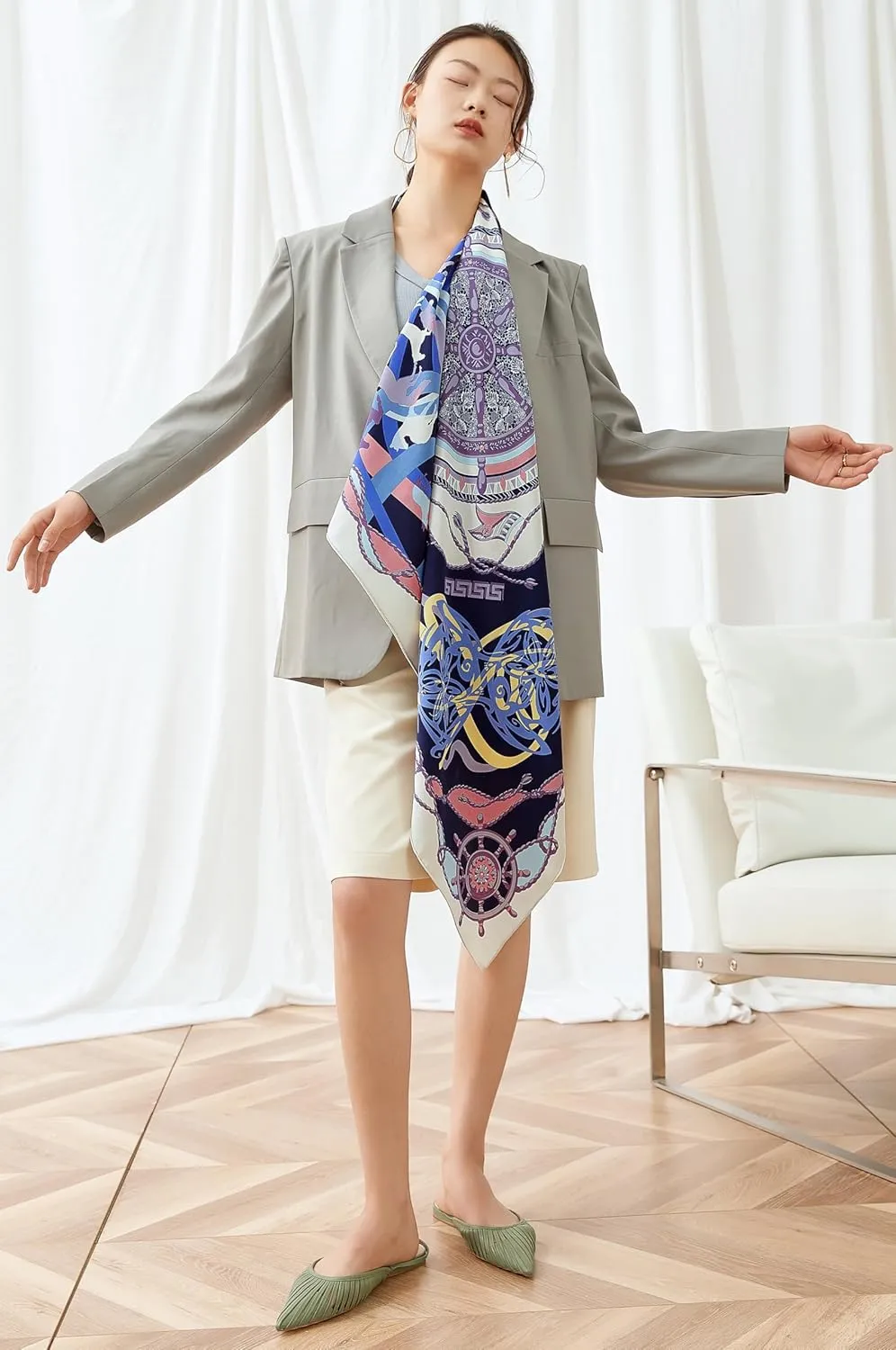 Grace Scarves 100% Silk Scarves, Extra-Large and XX-Large
