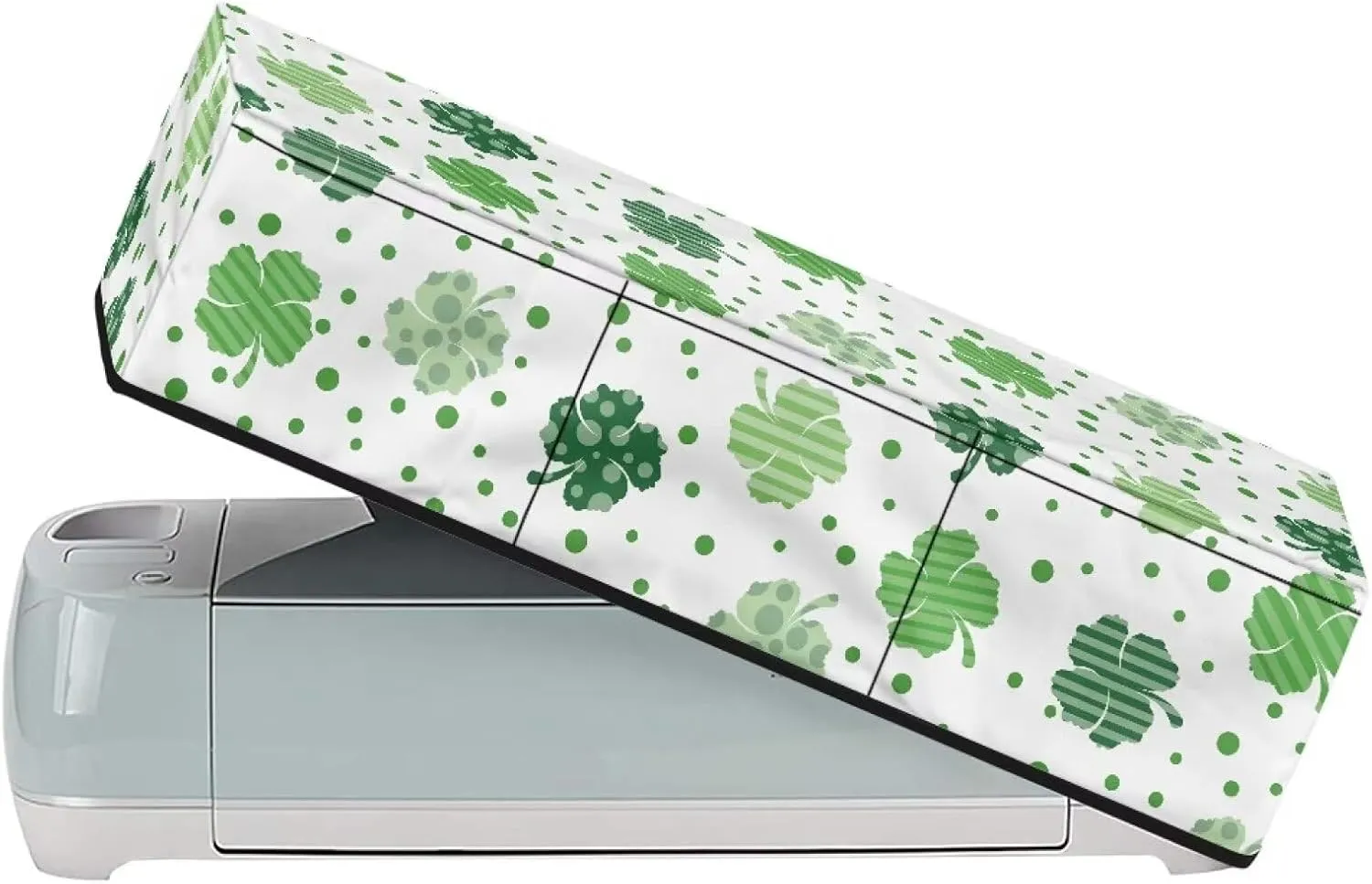 Green Leaf Carrying Case Cover Dust Cover Stain Resistant Organization and Storage Bags St. Patrick's Day Scrapbooking Die-cut Machine Covers with Pockets