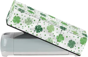 Green Leaf Carrying Case Cover Dust Cover Stain Resistant Organization and Storage Bags St. Patrick's Day Scrapbooking Die-cut Machine Covers with Pockets