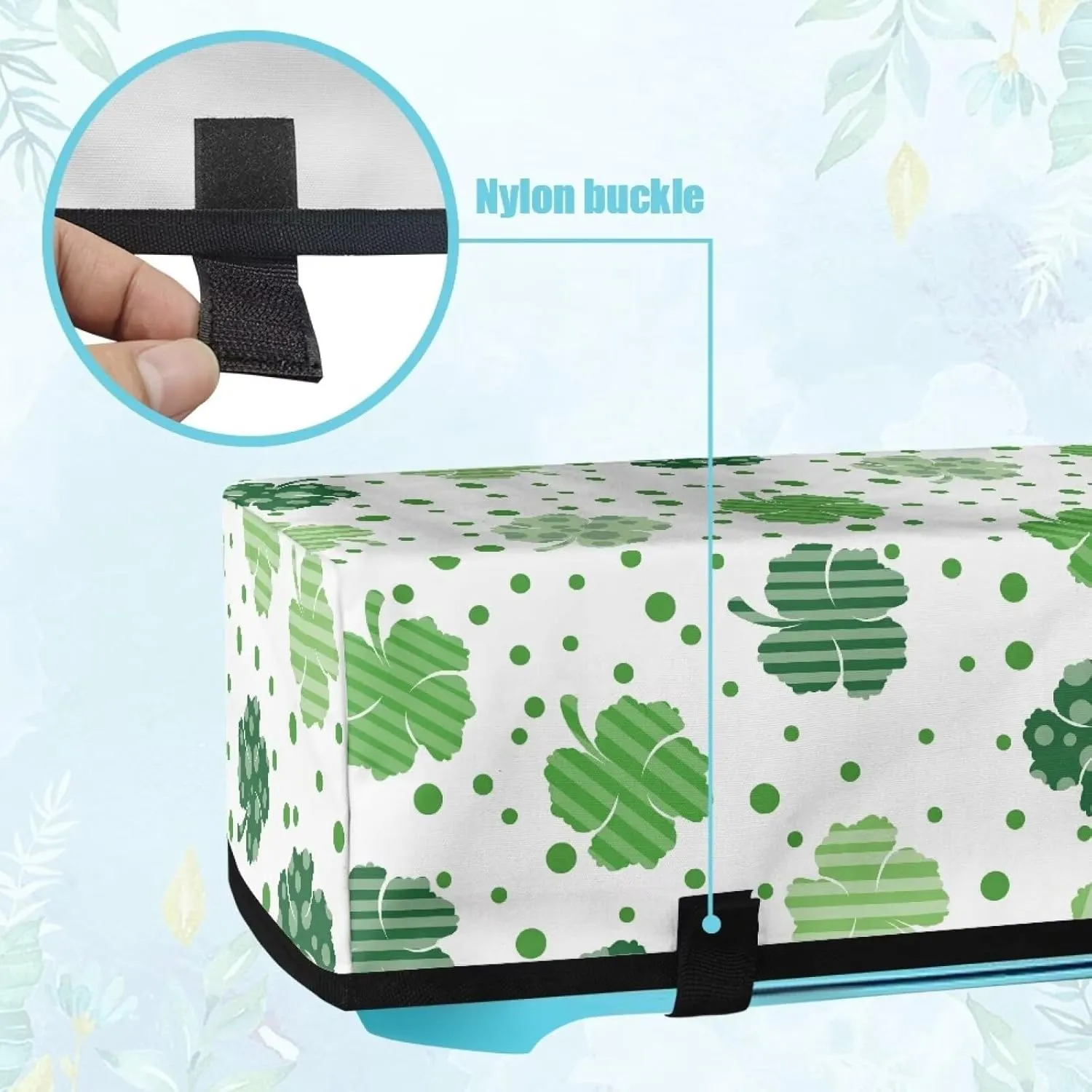 Green Leaf Carrying Case Cover Dust Cover Stain Resistant Organization and Storage Bags St. Patrick's Day Scrapbooking Die-cut Machine Covers with Pockets
