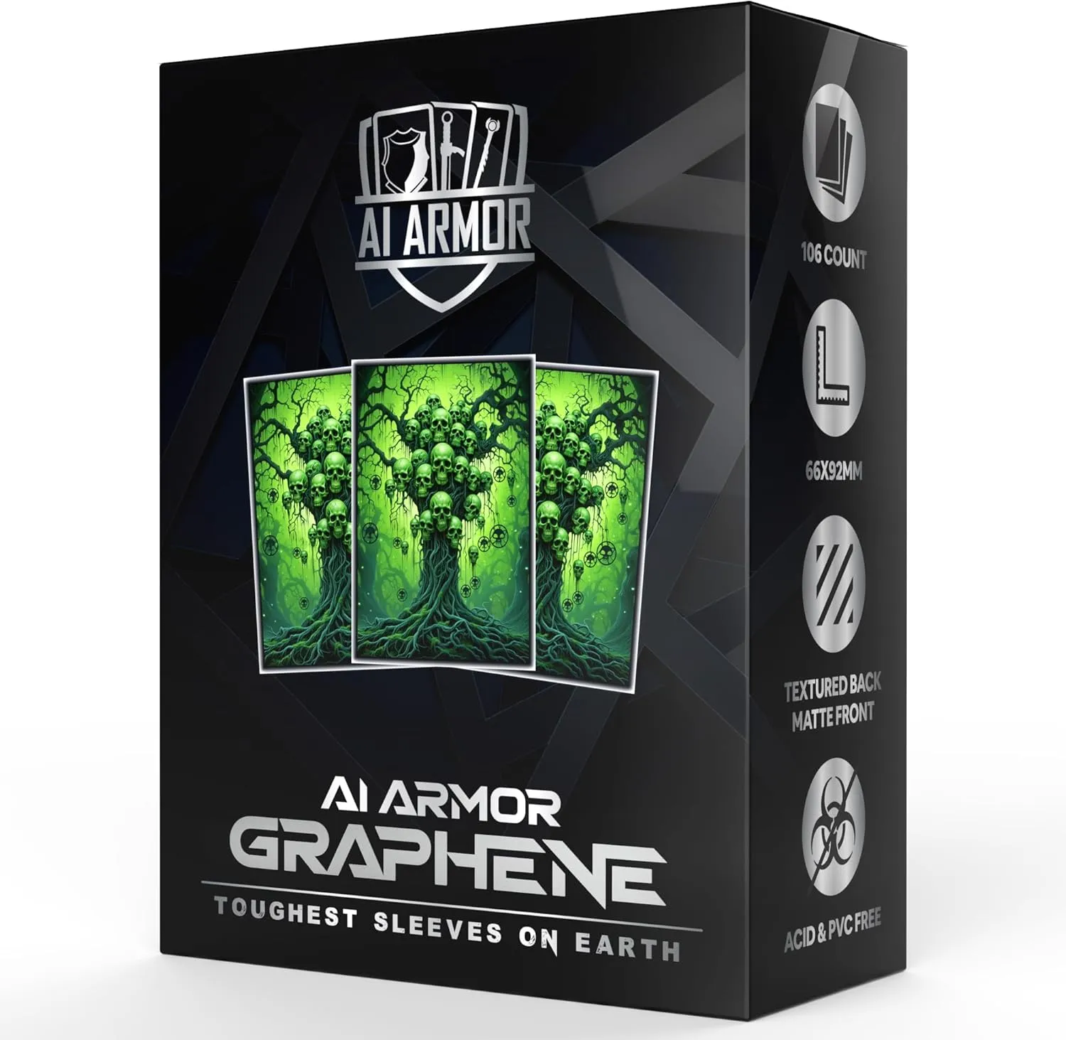 (Green/Black Tree of The Dead) - 105ct Matte TCG/MTG Art Card Sleeves by Ai Armor (Graphene)