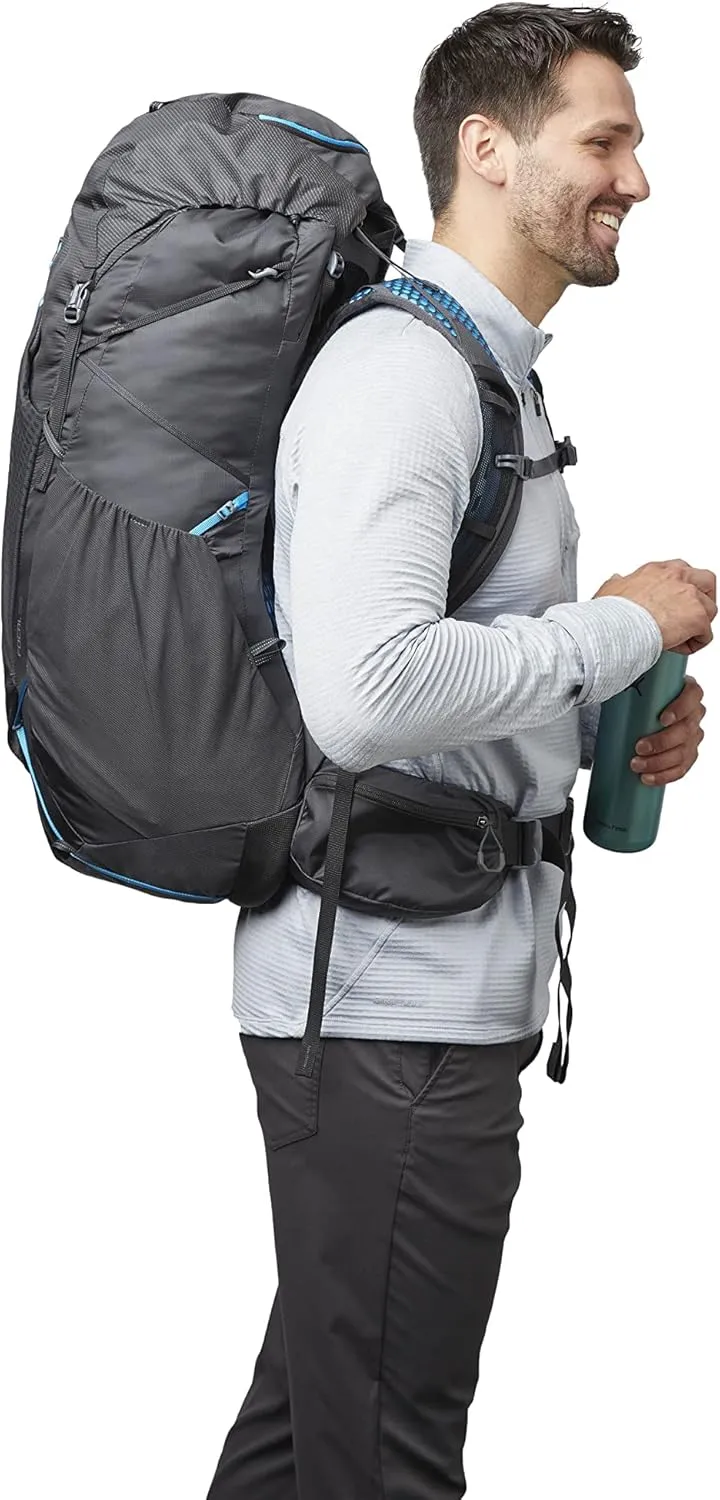 Gregory Focal 58L Unisex Ultralight Backpacking Pack with Freefloat Suspension, Aluminum Frame, Ventilated Backpanel, Medium, Ozone Black