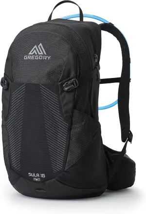 Gregory Sula 16L H2O Unisex Day Hiking/Backpacking Hydration/Mountain Biking Backpack, 3L Water Reservoir/Bladder Included, One Size Fits All, Aurora Black