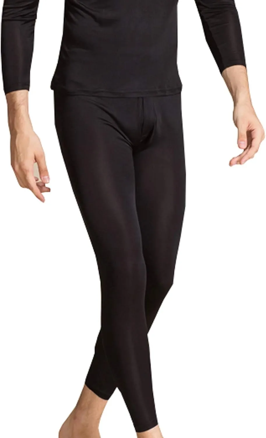 Grenasasilk Men's Silk Long Johns Mulberry Silk Long Underwear V-Neck Breathable Thermal Underwear Sets & Undergarments