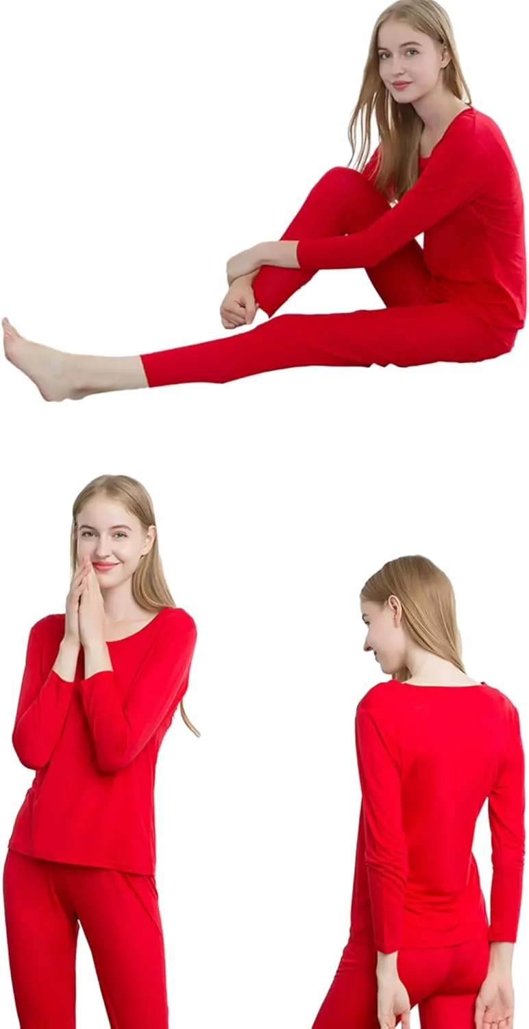 Grenasasilk Womens Silk Long Underwear Mulberry Silk Long Johns Silk Thermal Underwear Sets Cold Weather Base Layer