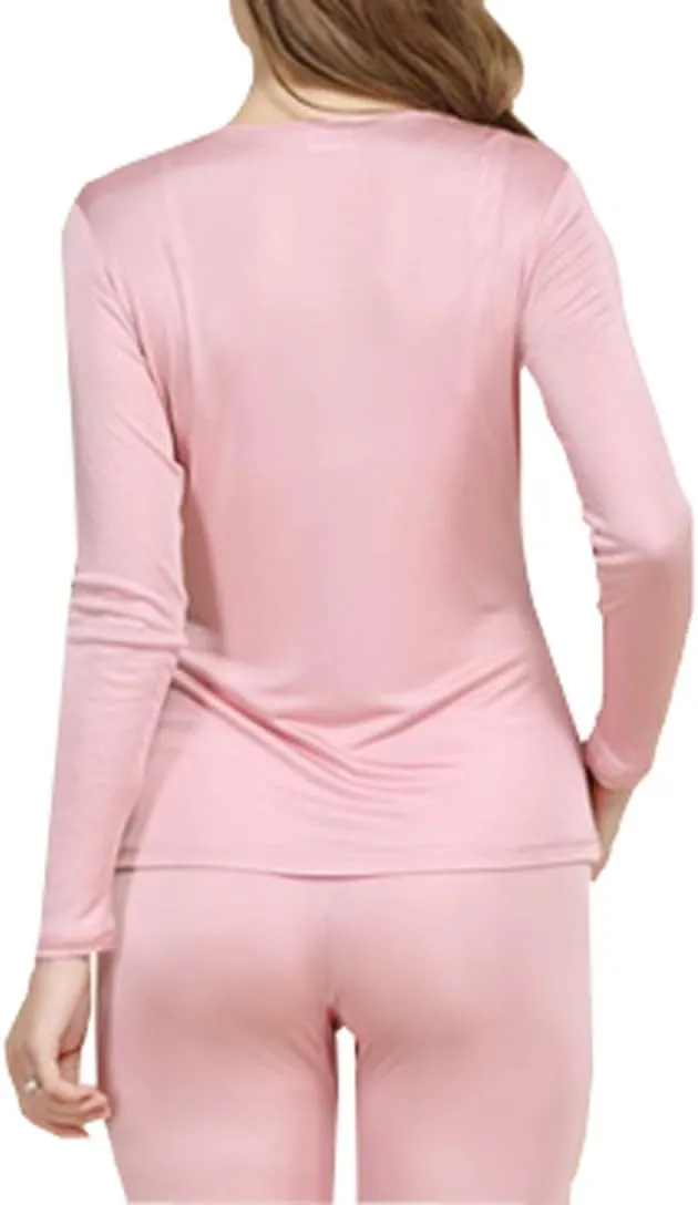 Grenasasilk Womens Silk Long Underwear Mulberry Silk Long Johns Silk Thermal Underwear Sets Cold Weather Base Layer