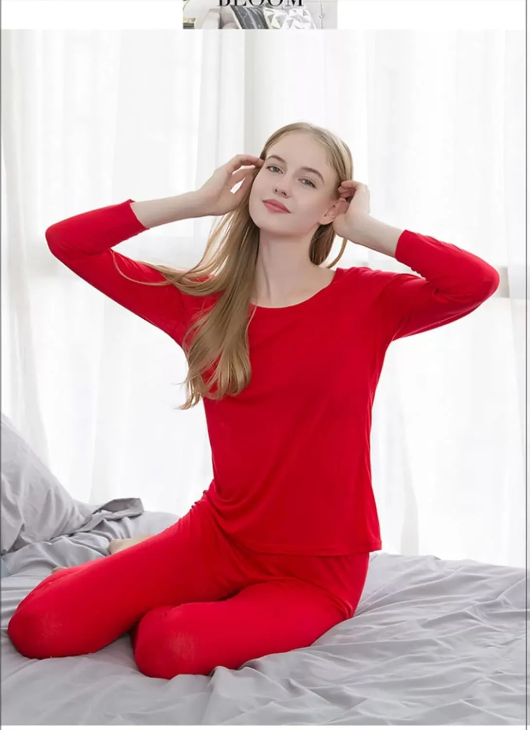 Grenasasilk Womens Silk Long Underwear Mulberry Silk Long Johns Silk Thermal Underwear Sets Cold Weather Base Layer