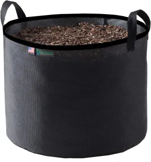 Grow Bag 10 Gallon, Planting Pots - Colorful Plant Grow Bags Pots Gardening Vegetable - Air Pruning Mesh Fabric Plant Container - (Black/Black)