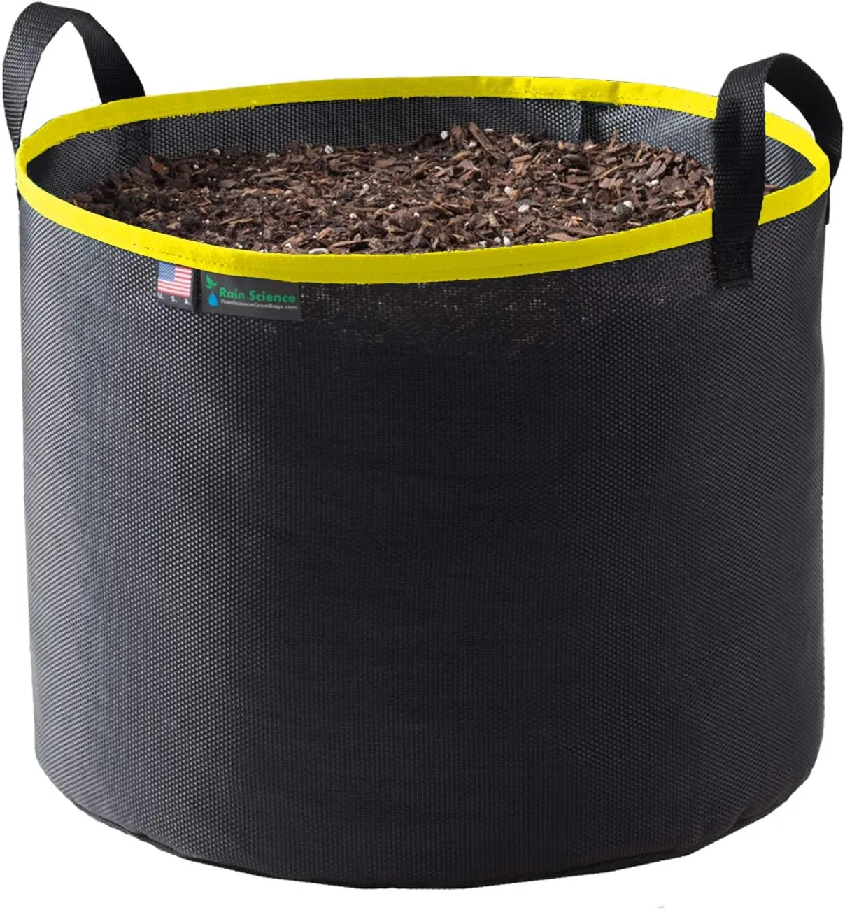Grow Bag 10 Gallon, Planting Pots - Colorful Plant Grow Bags Pots Gardening Vegetable - Air Pruning Mesh Fabric Plant Container - (Black/Yellow)