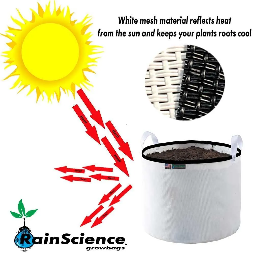 Grow Bag 10 Gallon, Planting Pots - Colorful Plant Grow Bags Pots Gardening Vegetable - Air Pruning Mesh Fabric Plant Container - (White/Black)
