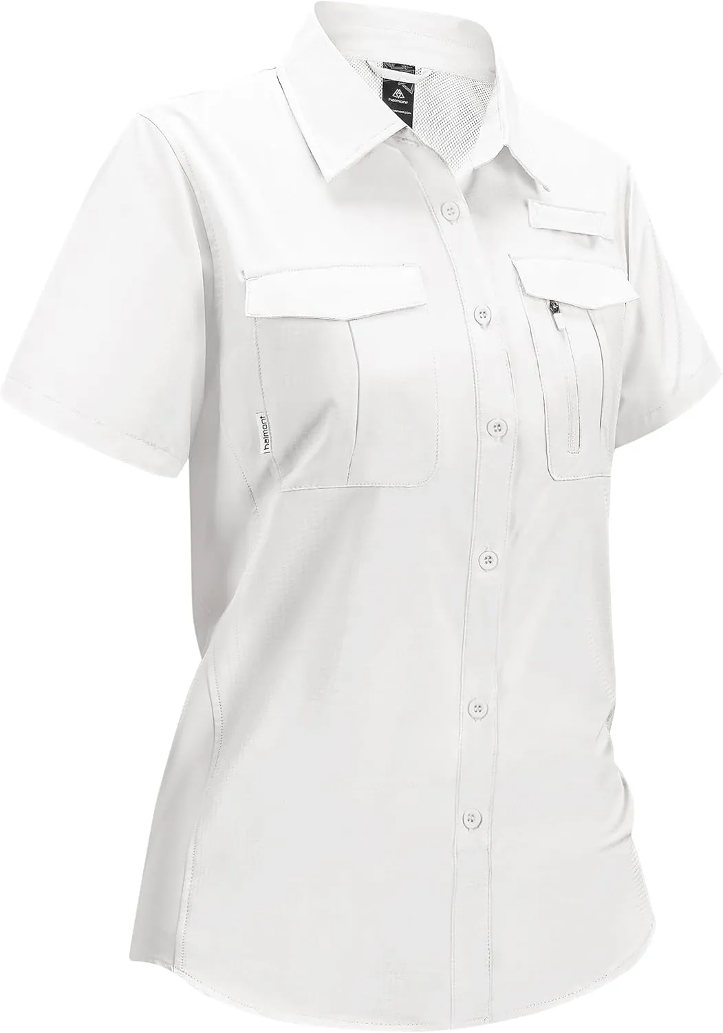 Haimont Women's Sun Protection Fishing Hiking Shirts Button Down Short Sleeve Water Resistant Quick Dry Outdoor