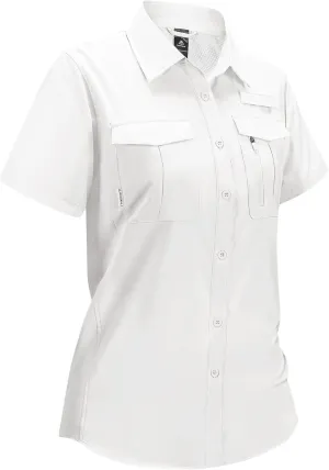 Haimont Women's Sun Protection Fishing Hiking Shirts Button Down Short Sleeve Water Resistant Quick Dry Outdoor