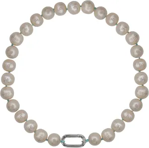 Hand-Knotted Freshwater Pearl Necklace with Silk Thread - 15 Inch