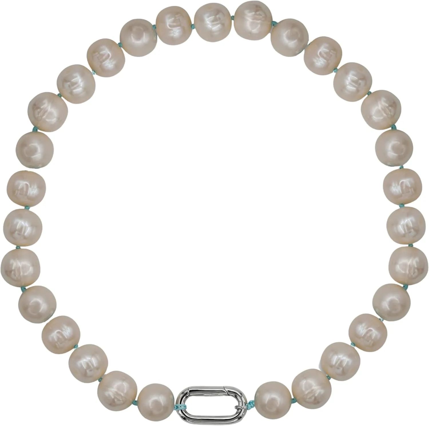 Hand-Knotted Freshwater Pearl Necklace with Silk Thread - 15 Inch