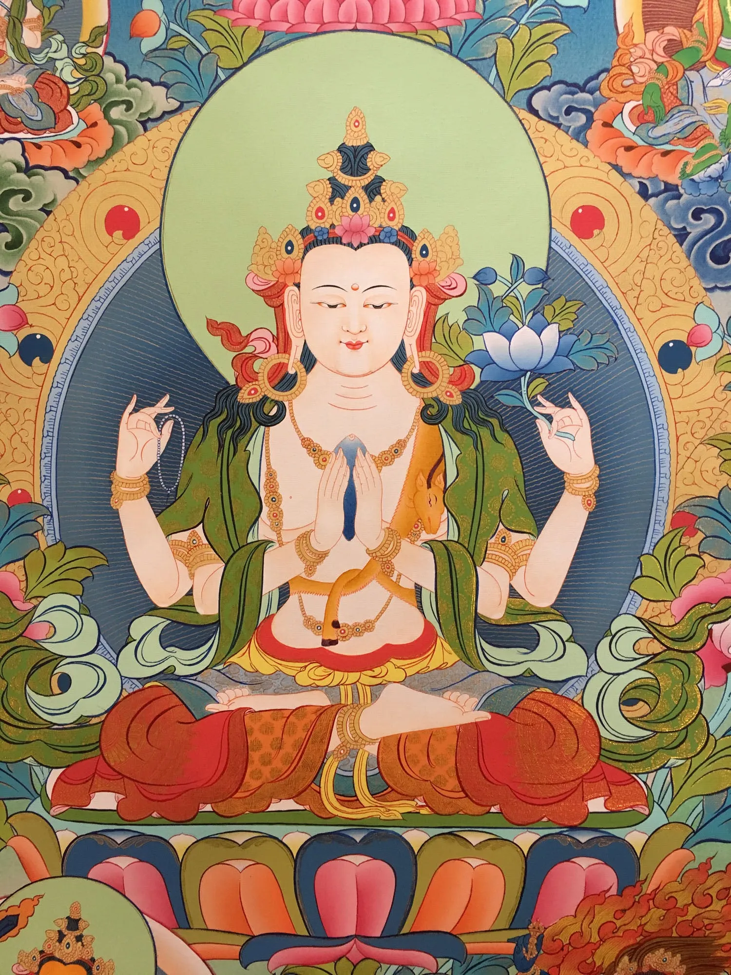 Hand Painted Chenrezig Thangka