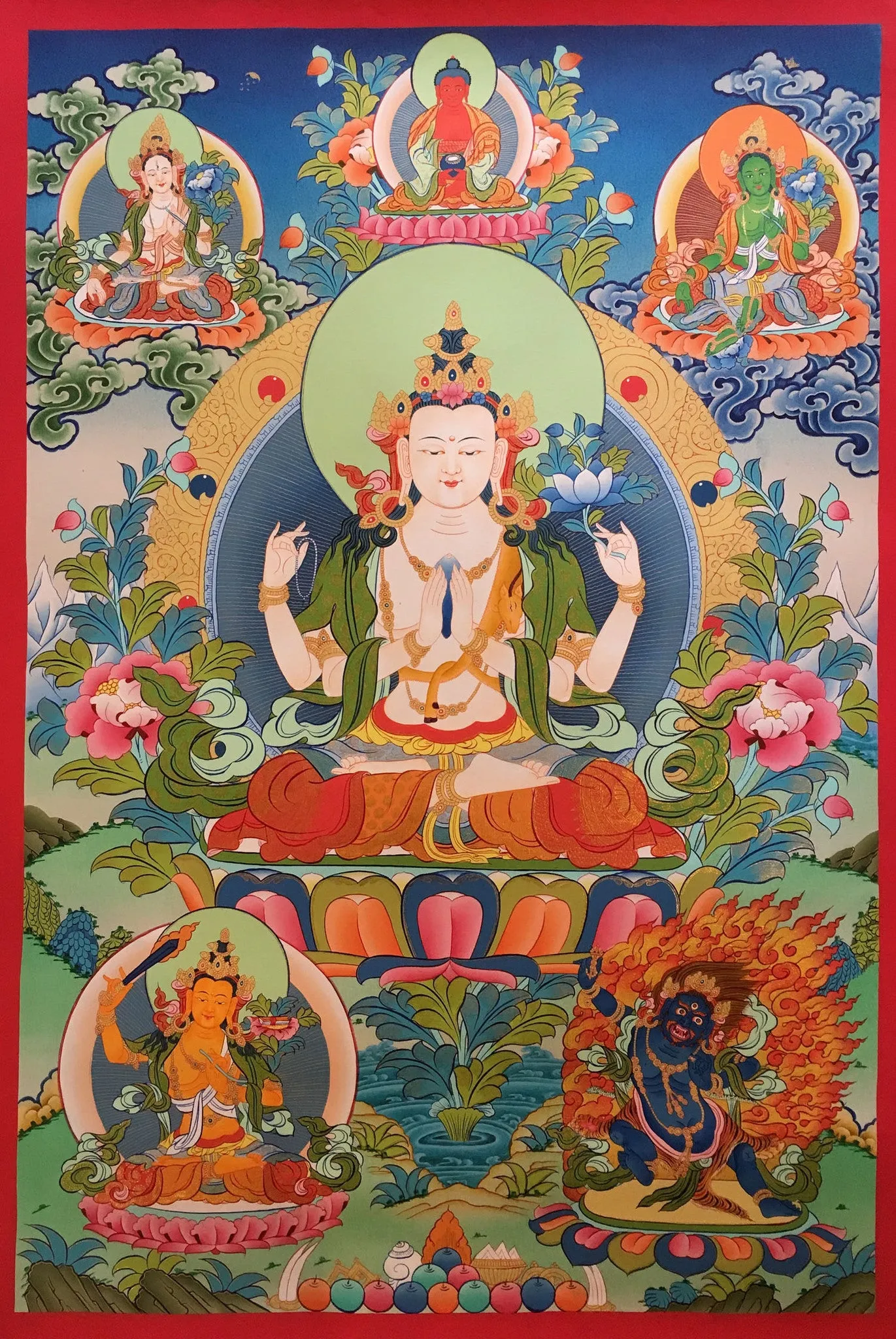 Hand Painted Chenrezig Thangka