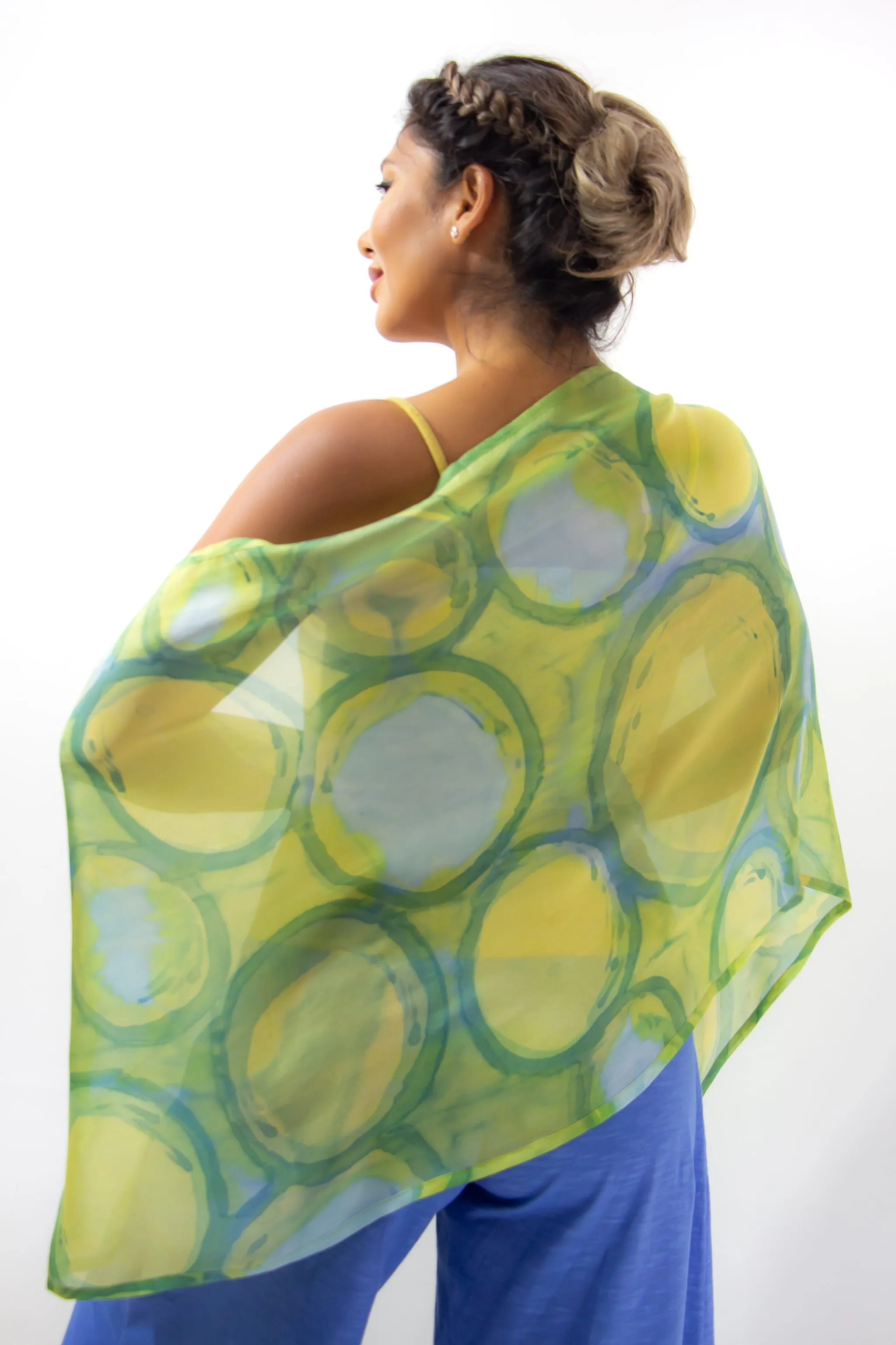 Hand Painted Silk Scarf -Olio