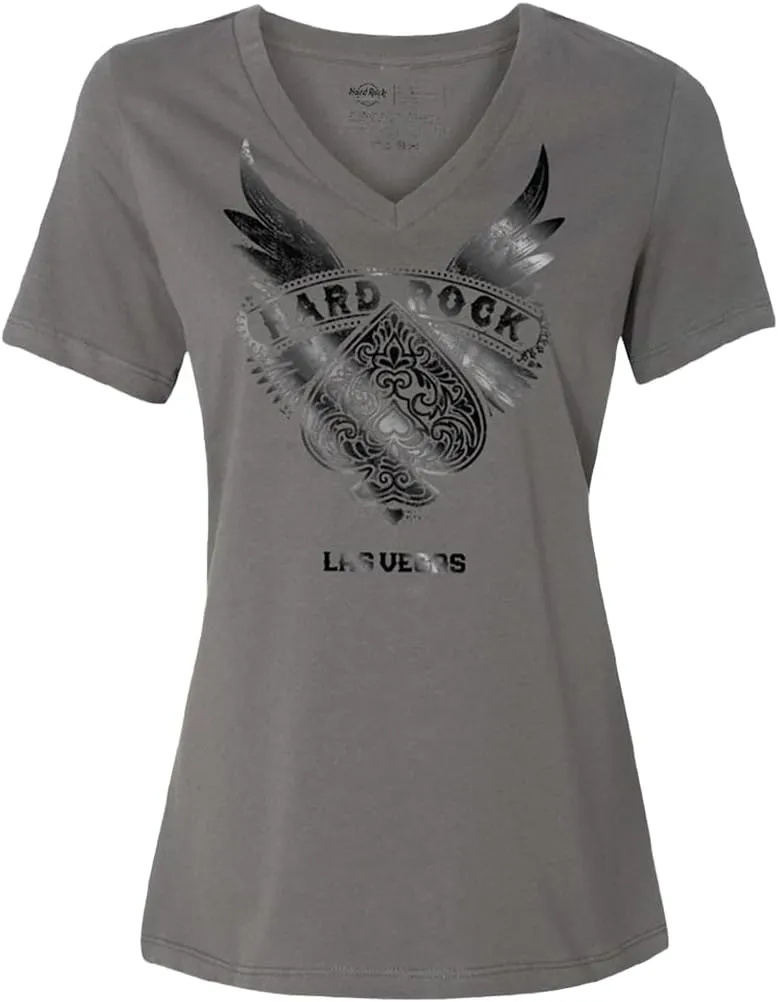 Hard Rock Ladies Spade V Tee Grey