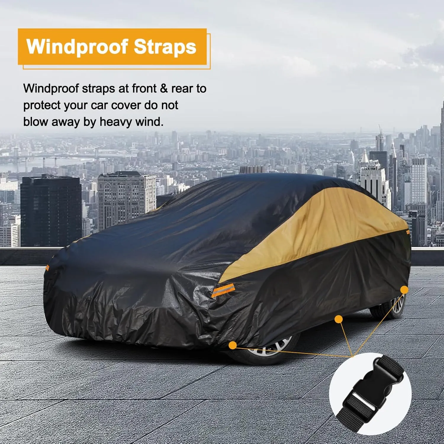 Heavy Duty Coupe Car Cover Custom Fit Chrysler Sebring (1994-2010), Car Covers for Automobiles Waterproof All Weather, Outdoor Full Exterior Covers with Cotton Lining. Black