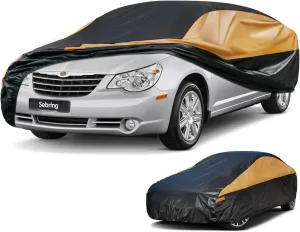 Heavy Duty Coupe Car Cover Custom Fit Chrysler Sebring (1994-2010), Car Covers for Automobiles Waterproof All Weather, Outdoor Full Exterior Covers with Cotton Lining. Black
