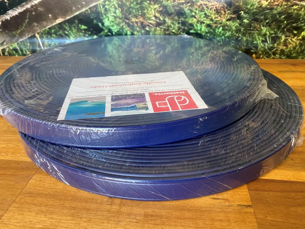 Heavy PN Grooved Satin Navy 25mm PVC - Leatherite Australia