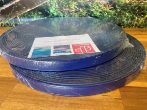 Heavy PN Grooved Satin Navy 25mm PVC - Leatherite Australia