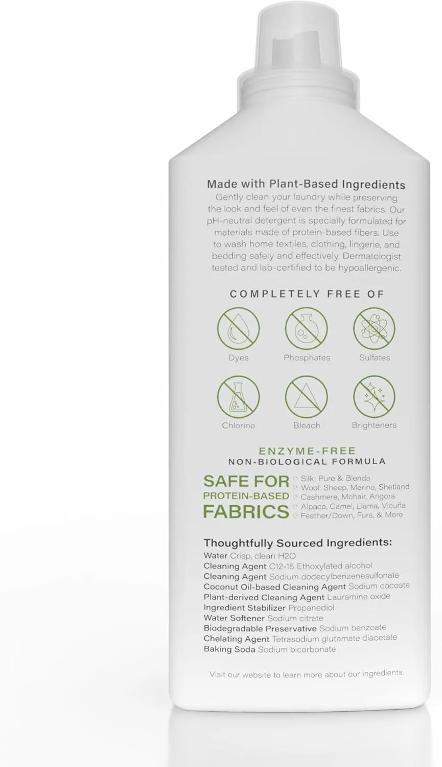 Heritage Park Silk & Wool Fragrance Free, Hypoallergenic, pH-Neutral Laundry Detergent – Dermatologist-tested, Sensitive Skin-Friendly, Enzyme-Free, Concentrated Up to 64 loads (32 fl oz)